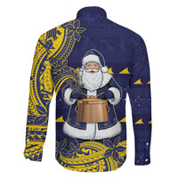 Tokelau Christmas Family Matching Long Sleeve Bodycon Dress and Hawaiian Shirt Santa With Tuluma Xmas Tribal Waves DT05 - Polynesian Pride