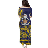 Tokelau Christmas Family Matching Puletasi and Hawaiian Shirt Santa With Tuluma Xmas Tribal Waves - Polynesian Pride