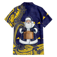 Tokelau Christmas Family Matching Short Sleeve Bodycon Dress and Hawaiian Shirt Santa With Tuluma Xmas Tribal Waves DT05 - Polynesian Pride