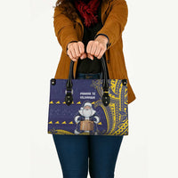 Tokelau Christmas Leather Bag Santa With Tuluma Xmas Tribal Waves - Polynesian Pride