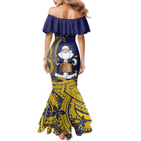 Tokelau Christmas Mermaid Dress Santa With Tuluma Xmas Tribal Waves - Polynesian Pride
