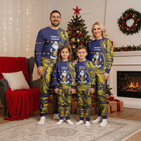 Tokelau Christmas Pajama Set Santa With Tuluma Xmas Tribal Waves - Polynesian Pride