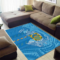 Tuvalu Christmas Area Rug Dolphins Santa Xmas Tribal Waves - Polynesian Pride