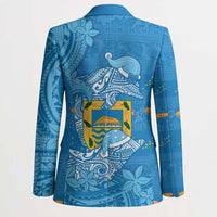 Tuvalu Christmas Blazer Dolphins Santa Xmas Tribal Waves - Polynesian Pride