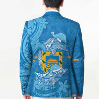 Tuvalu Christmas Blazer Dolphins Santa Xmas Tribal Waves - Polynesian Pride