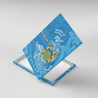 Tuvalu Christmas Canvas Wall Art Dolphins Santa Xmas Tribal Waves - Polynesian Pride