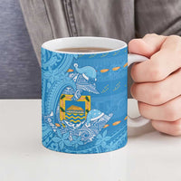 Tuvalu Christmas Ceramic Mug Dolphins Santa Xmas Tribal Waves - Polynesian Pride