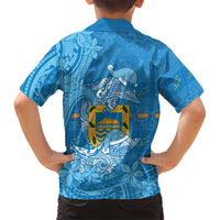 Tuvalu Christmas Family Matching Puletasi and Hawaiian Shirt Dolphins Santa Xmas Tribal Waves DT05 - Polynesian Pride