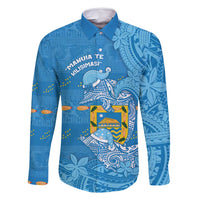 Tuvalu Christmas Family Matching Tank Maxi Dress and Hawaiian Shirt Dolphins Santa Xmas Tribal Waves - Polynesian Pride