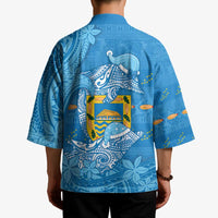 Tuvalu Christmas Kimono Dolphins Santa Xmas Tribal Waves - Polynesian Pride