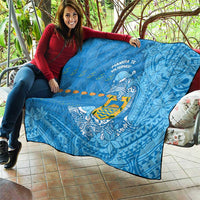 Tuvalu Christmas Quilt Dolphins Santa Xmas Tribal Waves - Polynesian Pride