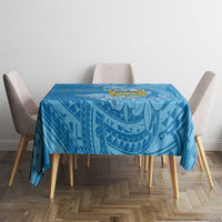 Tuvalu Christmas Tablecloth Dolphins Santa Xmas Tribal Waves - Polynesian Pride