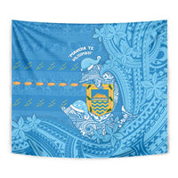 Tuvalu Christmas Tapestry Dolphins Santa Xmas Tribal Waves - Polynesian Pride