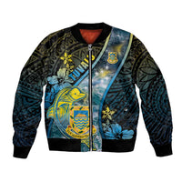 Personalised Tuvalu Bomber Jacket Dolphin On The Waves