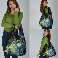 Tuvalu Grocery Bag Dolphin On The Waves