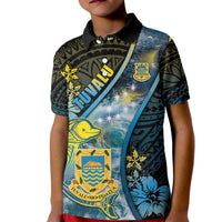 Personalised Tuvalu Kid Polo Shirt Dolphin On The Waves