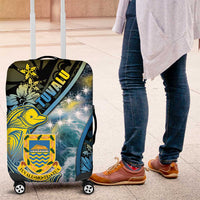 Tuvalu Luggage Cover Dolphin On The Waves