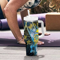 Personalised Tuvalu Tumbler With Handle Dolphin On The Waves