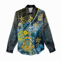 Personalised Tuvalu Women Casual Shirt Dolphin On The Waves