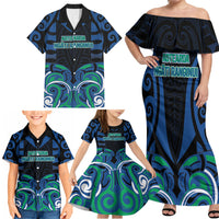 Custom Aotearoa Ngati Ranginui Family Matching Off Shoulder Maxi Dress and Hawaiian Shirt New Zealand Traditional Maori Pattern DT05 - Polynesian Pride