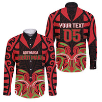 Custom Aotearoa Ngati Maru Family Matching Short Sleeve Bodycon Dress and Hawaiian Shirt New Zealand Traditional Maori Pattern DT05 Dad's Shirt - Long Sleeve Red - Polynesian Pride