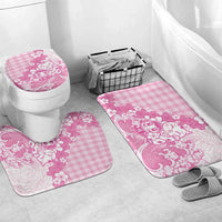 Pink Palaka Hawaiian And Japanese Bathroom Set Maneki Neko And Sakura Bloom