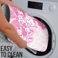 Pink Palaka Hawaiian And Japanese Bathroom Set Maneki Neko And Sakura Bloom