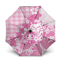 Pink Palaka Hawaiian And Japanese Umbrella Maneki Neko And Sakura Bloom