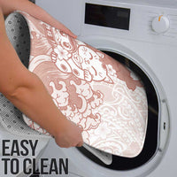 Beige Palaka Hawaiian And Japanese Bathroom Set Maneki Neko And Sakura Bloom