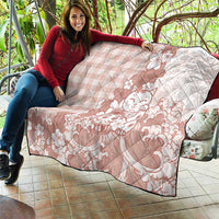 Beige Palaka Hawaiian And Japanese Quilt Maneki Neko And Sakura Bloom