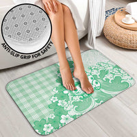 Green Palaka Hawaiian And Japanese Bathroom Set Maneki Neko And Sakura Bloom