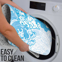 Blue Palaka Hawaiian And Japanese Bathroom Set Maneki Neko And Sakura Bloom