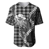 Black Hawaii Palaka Cowboy Turtle Baseball Jersey Hawaiian Paniolo Puakenikeni Maile Lei