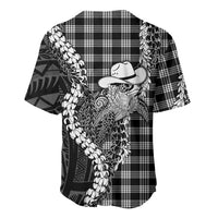 Black Hawaii Palaka Cowboy Turtle Baseball Jersey Hawaiian Paniolo Puakenikeni Maile Lei