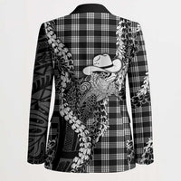 Black Hawaii Palaka Cowboy Turtle Blazer Hawaiian Paniolo Puakenikeni Maile Lei DT05 - Polynesian Pride