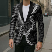 Black Hawaii Palaka Cowboy Turtle Blazer Hawaiian Paniolo Puakenikeni Maile Lei DT05 - Polynesian Pride