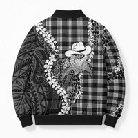 Black Hawaii Palaka Cowboy Turtle Bomber Puffer Jacket Hawaiian Paniolo Puakenikeni Maile Lei DT05 - Polynesian Pride
