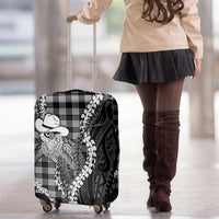 Black Hawaii Palaka Cowboy Turtle Luggage Cover Hawaiian Paniolo Puakenikeni Maile Lei