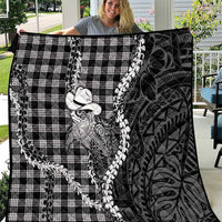 Black Hawaii Palaka Cowboy Turtle Quilt Hawaiian Paniolo Puakenikeni Maile Lei