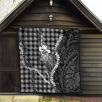 Black Hawaii Palaka Cowboy Turtle Quilt Hawaiian Paniolo Puakenikeni Maile Lei