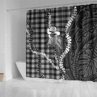 Black Hawaii Palaka Cowboy Turtle Shower Curtain Hawaiian Paniolo Puakenikeni Maile Lei