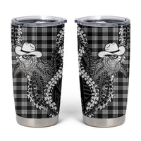 Black Hawaii Palaka Cowboy Turtle Tumbler Cup Hawaiian Paniolo Puakenikeni Maile Lei