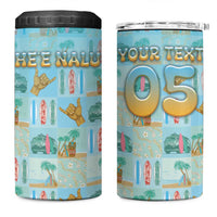 Custom Hawaii Surfing 4 in 1 Can Cooler Tumbler He'e Nalu