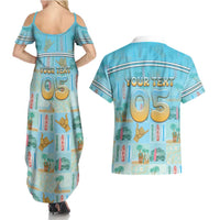 Custom Hawaii Surfing Couples Matching Summer Maxi Dress and Hawaiian Shirt He'e Nalu DT05 - Polynesian Pride