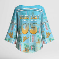Custom Hawaii Surfing Kimono Sleeve Blouse He'e Nalu