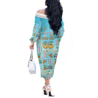 Custom Hawaii Surfing Off The Shoulder Long Sleeve Dress He'e Nalu