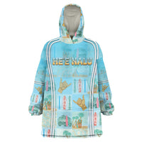 Custom Hawaii Surfing Wearable Blanket Hoodie He'e Nalu DT05 One Size Blue - Polynesian Pride