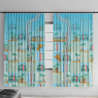 Hawaii Surfing Window Curtain He'e Nalu DT05 With Hooks Blue - Polynesian Pride