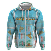 Custom Hawaii Surfing Zip Hoodie He'e Nalu DT05 Zip Hoodie Blue - Polynesian Pride