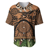 Polynesia Maui Tattoo Inspired Baseball Jersey Tropical Leaf Skirt Costume